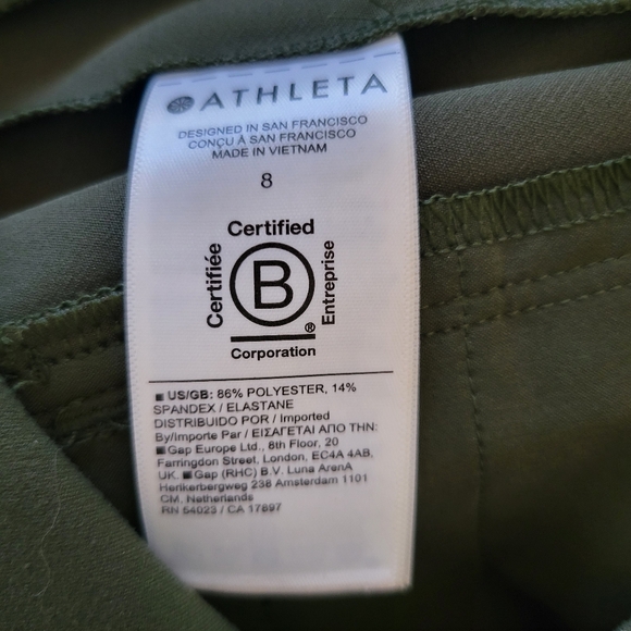 Athleta Endless High Rise Pant Olive Green Athleisure Stretch Casual Ladies 8. - Picture 7 of 8